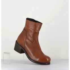 MOMA Bottine en cuir camel - 1CW347 COGNAC