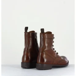 Online OFFICINE CREATIVE Bottines à boutonnière & motif brogue en cuir camel - MARS018 SAUVAGE COGNAC