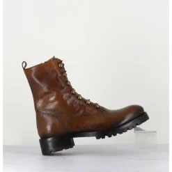 JO GHOST Bottines à boutonnière en cuir camel patiné - 2738 BUFFALO SEGALE COGNAC