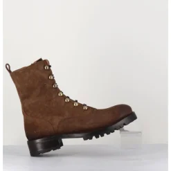 Online JO GHOST Bottines à boutonnière en daim marron brossé - 2738 PEACH SANDALO TAUPE