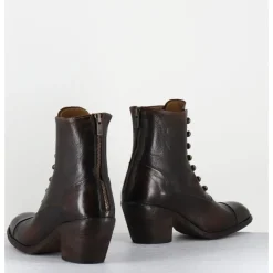 Discount OFFICINE CREATIVE Bottines à boutons esprit XIXe en cuir brossé - SYDNE005 T.CAFFE MARRON