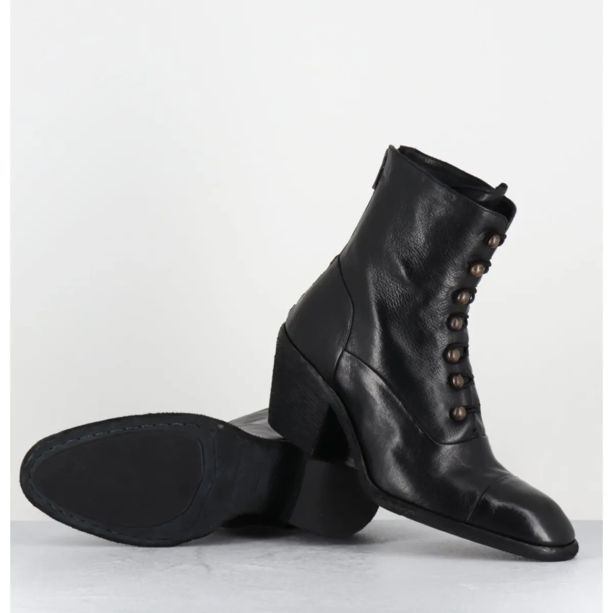 Best OFFICINE CREATIVE Bottines à boutons esprit XIXe en cuir - SYDNE005 T.NERO NOIR