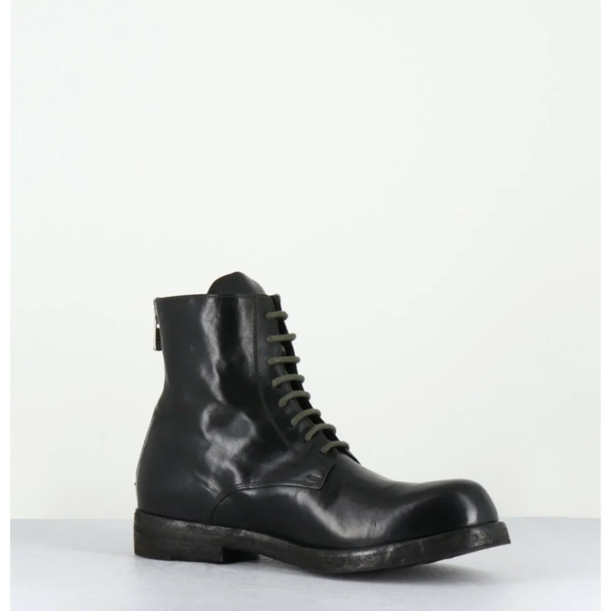 Discount OFFICINE CREATIVE Bottines à lacets en cuir kaki lavées - BULLA DD 302 T.SAFARI