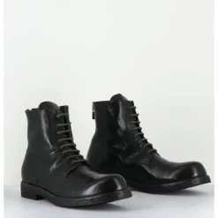 Discount OFFICINE CREATIVE Bottines à lacets en cuir kaki lavées - BULLA DD 302 T.SAFARI