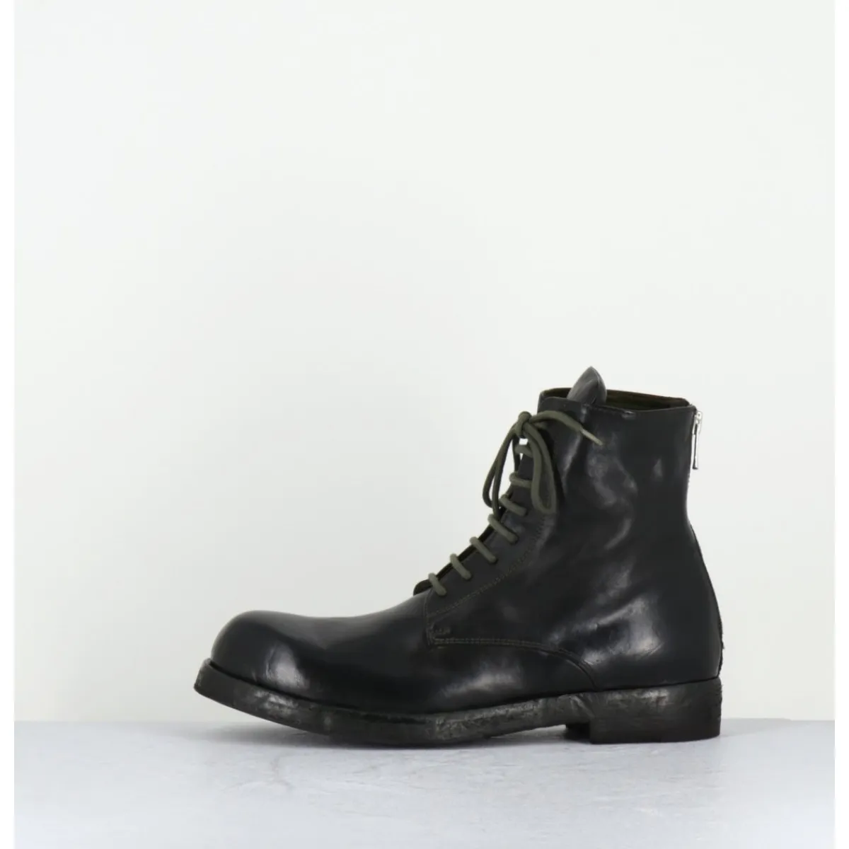 Discount OFFICINE CREATIVE Bottines à lacets en cuir kaki lavées - BULLA DD 302 T.SAFARI