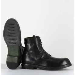 Discount OFFICINE CREATIVE Bottines à lacets en cuir kaki lavées - BULLA DD 302 T.SAFARI