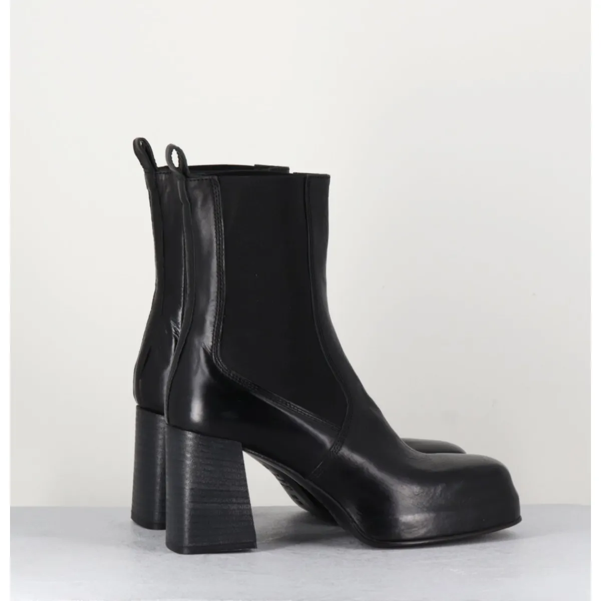 Discount MOMA Bottines chelsea en cuir brillant - CW337 NERO NOIR