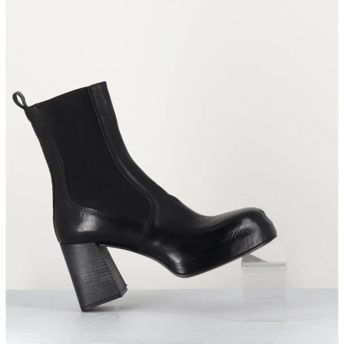 Discount MOMA Bottines chelsea en cuir brillant - CW337 NERO NOIR