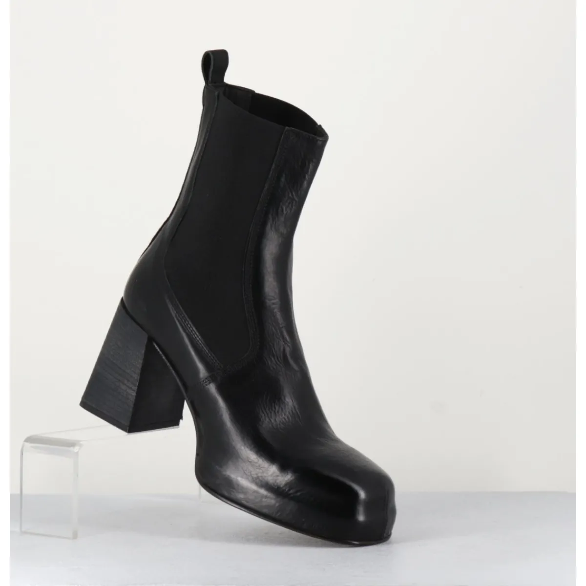 Discount MOMA Bottines chelsea en cuir brillant - CW337 NERO NOIR