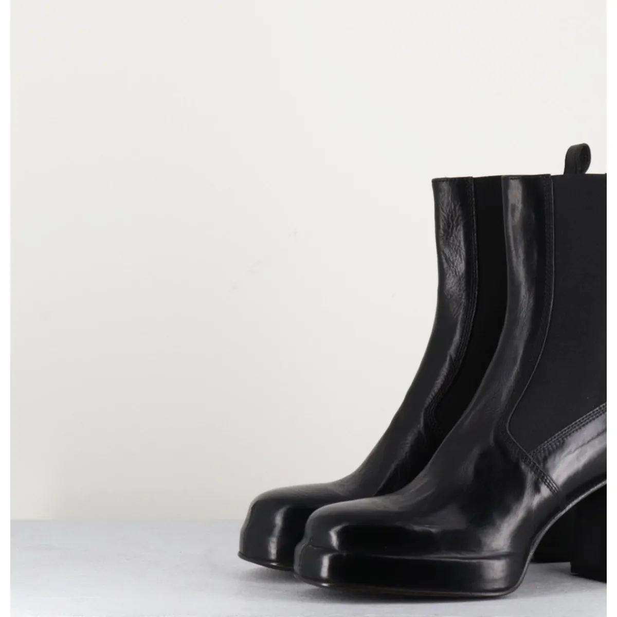 Discount MOMA Bottines chelsea en cuir brillant - CW337 NERO NOIR