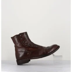 Outlet OFFICINE CREATIVE Bottines en cuir marron à boutons - LEXIKON095 TABACCO COGNAC