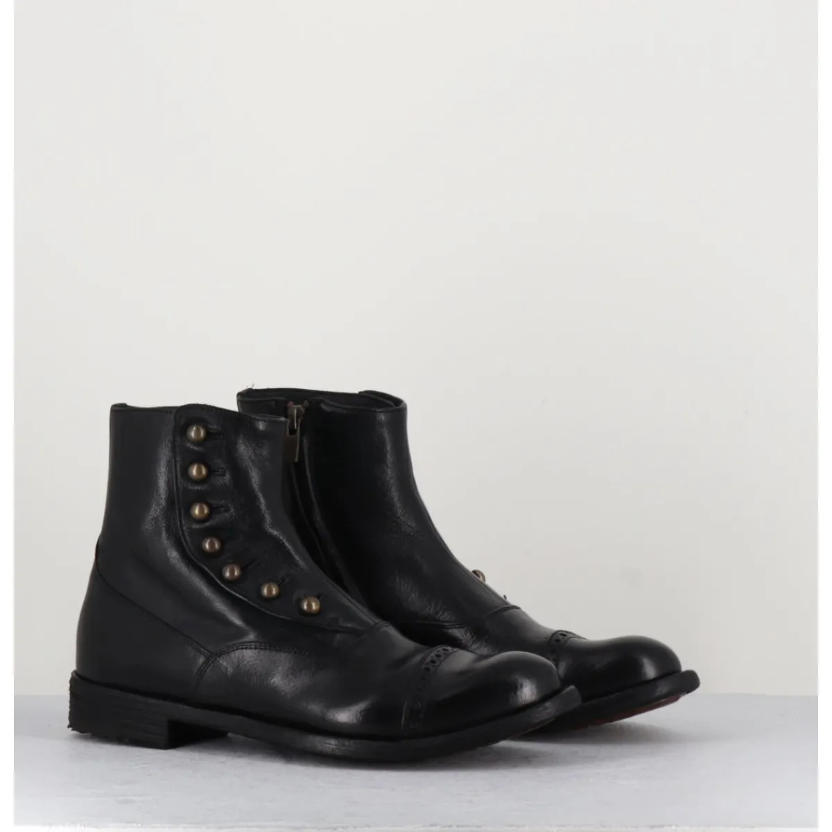 Clearance OFFICINE CREATIVE Bottines en cuir à boutons - LEXIKON095 NERO NOIR