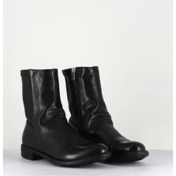 New OFFICINE CREATIVE Bottines en cuir & arrière stretch - MARS043 NERO NOIR