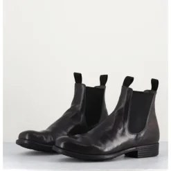 New OFFICINE CREATIVE Bottines en cuir souple -Anthracite - CALIXTE004 Magnet MARRON