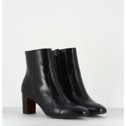 Online GARRICE LAB Bottines petit talons en cuir F568 - NOIR