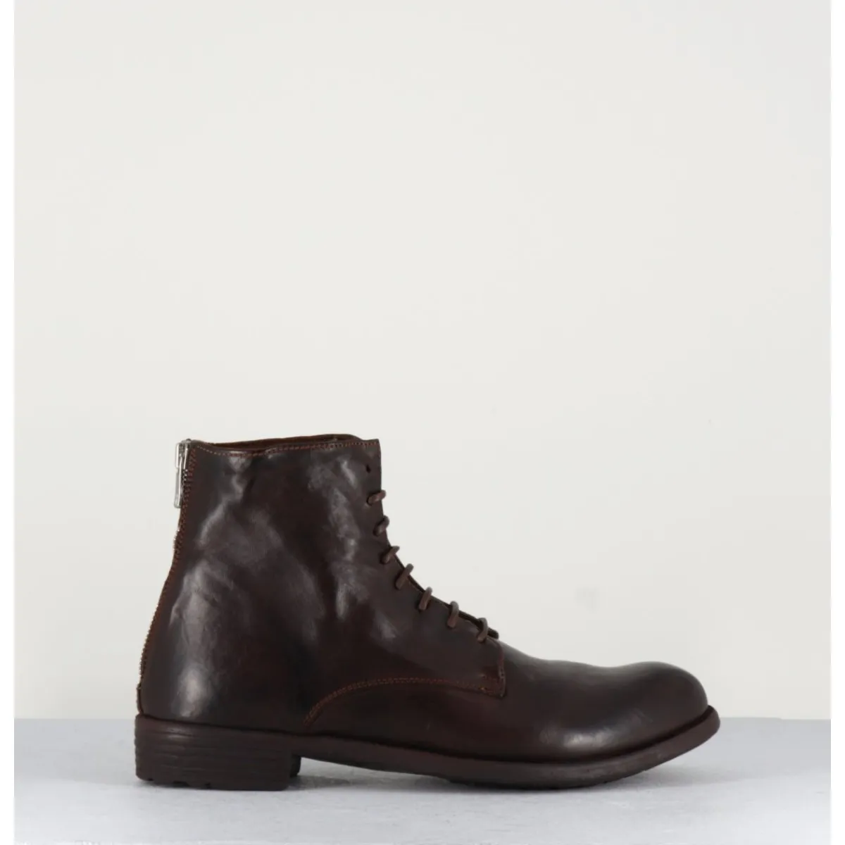 Sale OFFICINE CREATIVE Bottines plates à lacets en cuir - MARS007 MARRON