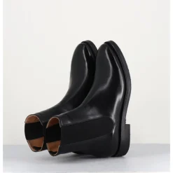 ALBERTO FASCIANI Bottines plates en cuir à élastiques - CAMIL 70017 BLACK NOIR