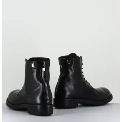 Sale OFFICINE CREATIVE Bottines souples à lacets en cuir brossé noir & kaki - SERGEANT 103 SUPERNERO