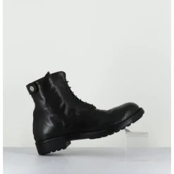 Sale OFFICINE CREATIVE Bottines souples à lacets en cuir brossé noir & kaki - SERGEANT 103 SUPERNERO