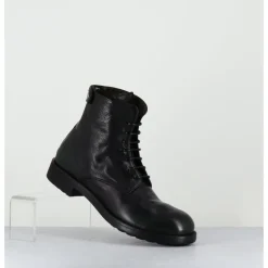 Sale OFFICINE CREATIVE Bottines souples à lacets en cuir brossé noir & kaki - SERGEANT 103 SUPERNERO
