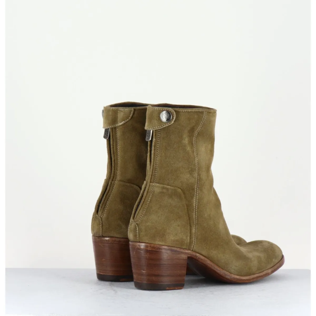 Outlet ALBERTO FASCIANI Bottines talon bottier en daim - MAYA31019D CAMEL