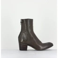 Online ALBERTO FASCIANI Bottines talons bottier en cuir gris taupe - Maya31019 NOIR