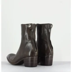 Online ALBERTO FASCIANI Bottines talons bottier en cuir gris taupe - Maya31019 NOIR