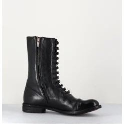 Outlet OFFICINE CREATIVE Bottines tige haute en cuir à boutons - LEXIKON101 NERO NOIR