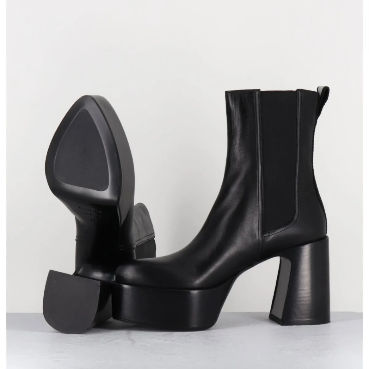 Discount PREMIATA Bouts à plateforme bout pointu cuir - M6571 NAPPA NERO NOIR