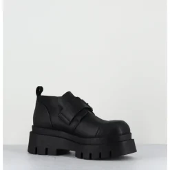 LOFINA Chaussures à boucle réglable en cuir semelle épaisse - 4005 GAS NERO NOIR