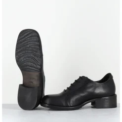 Discount MALLONI Chaussures à lacets en cuir petit talon - TARANTINO X24 BLACK NOIR