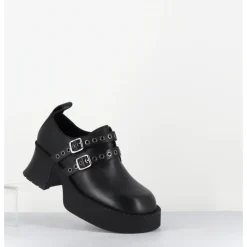 Best E8 BY MIISTA Chaussures à plateforme en cuir boucles & oeillets - UTE BLACK BROGUES NOIR