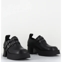 Best E8 BY MIISTA Chaussures à plateforme en cuir boucles & oeillets - UTE BLACK BROGUES NOIR