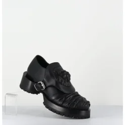 New SDM Chaussures en cuir à tête de lion & talon cylindrique - LION NAPPA NERO NOIR