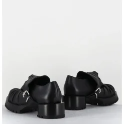 New SDM Chaussures en cuir à tête de lion & talon cylindrique - LION NAPPA NERO NOIR