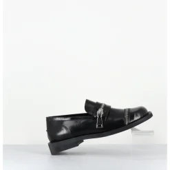 Online GARRICE LAB Chaussures en cuir glacé zip - ORIA ABRA NERO NOIR