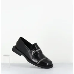 Online GARRICE LAB Chaussures en cuir glacé zip - ORIA ABRA NERO NOIR