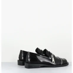 Online GARRICE LAB Chaussures en cuir glacé zip - ORIA ABRA NERO NOIR