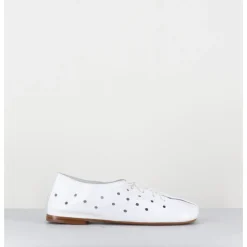 ANTONIO BARBATO Chaussures minimalistes à lacets en cuir perforé - AB4651 NAPPATO BIANCO BLANC