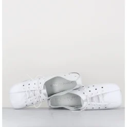 ANTONIO BARBATO Chaussures minimalistes à lacets en cuir perforé - AB4651 NAPPATO BIANCO BLANC