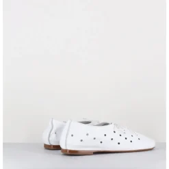 ANTONIO BARBATO Chaussures minimalistes à lacets en cuir perforé - AB4651 NAPPATO BIANCO BLANC
