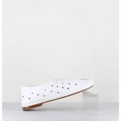 ANTONIO BARBATO Chaussures minimalistes à lacets en cuir perforé - AB4651 NAPPATO BIANCO BLANC