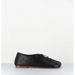 ANTONIO BARBATO Chaussures minimalistes à lacets en cuir perforé - AB4651 NAPPATO NERO NOIR