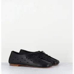 ANTONIO BARBATO Chaussures minimalistes à lacets en cuir perforé - AB4651 NAPPATO NERO NOIR