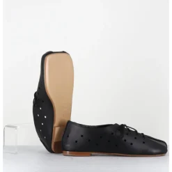 ANTONIO BARBATO Chaussures minimalistes à lacets en cuir perforé - AB4651 NAPPATO NERO NOIR