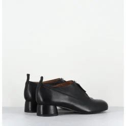 AUDLEY Chaussures petit talon et zip central en cuir - IROY NAPPA BLACK NOIR
