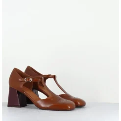 Sale CHIE MIHARA Chaussures salomé en cuir & bordeaux - SYKA DUNPACK CUERO CAMEL
