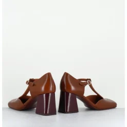 Sale CHIE MIHARA Chaussures salomé en cuir & bordeaux - SYKA DUNPACK CUERO CAMEL