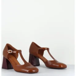 Sale CHIE MIHARA Chaussures salomé en cuir & bordeaux - SYKA DUNPACK CUERO CAMEL