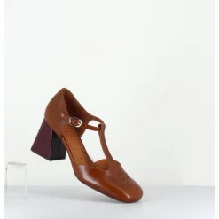 Sale CHIE MIHARA Chaussures salomé en cuir & bordeaux - SYKA DUNPACK CUERO CAMEL